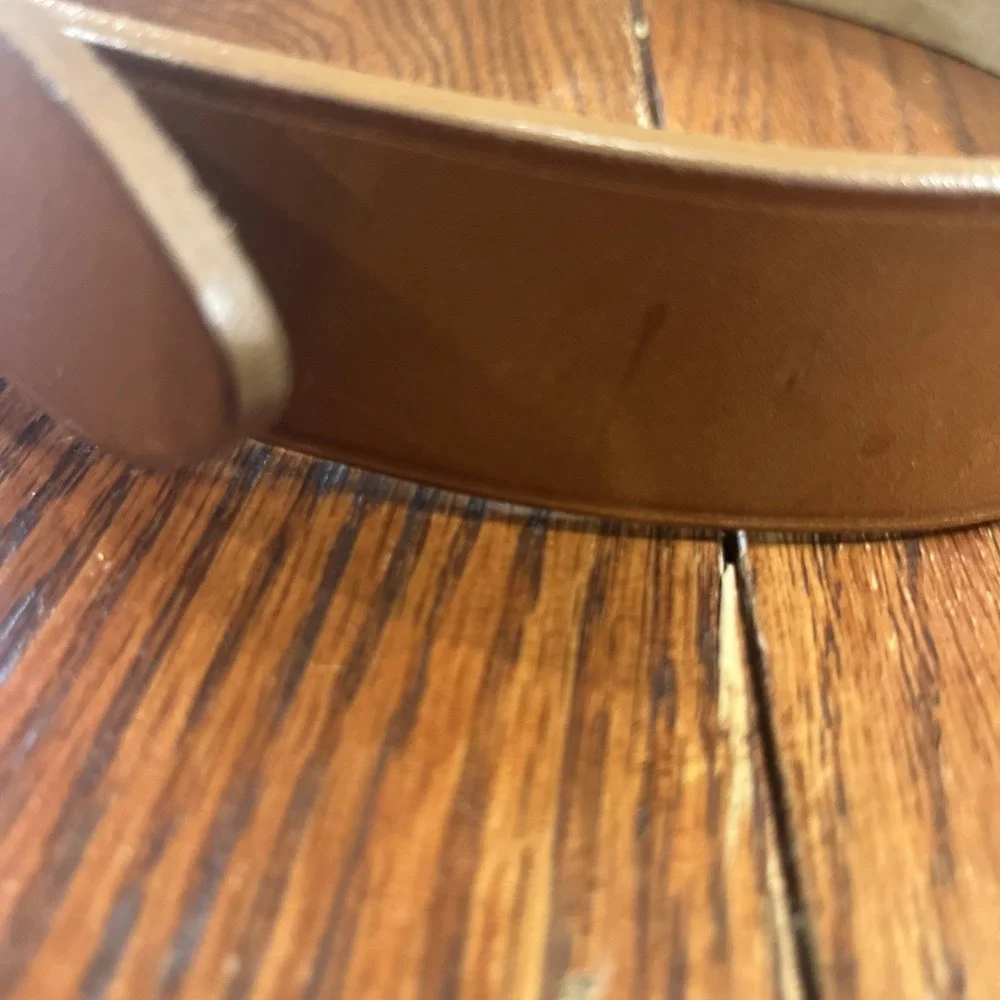 Armani Jeans Made in‎ USA cowboy style braided leather belt tan